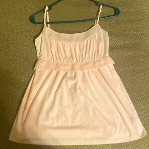 DKNY jeans, light pink flowy tank top